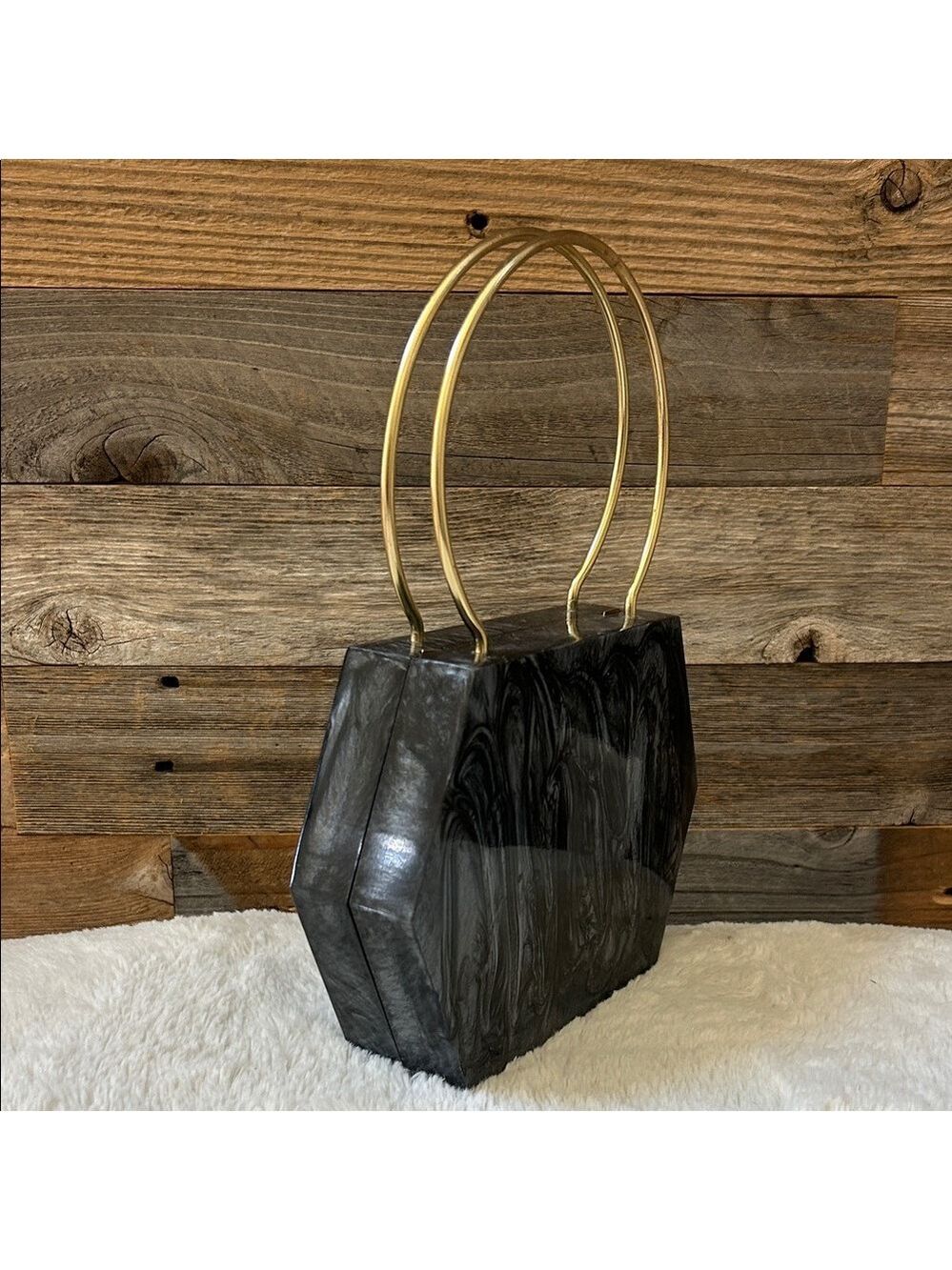 Ramla Black Acrylic Soho Clutch with Removable Chain Brand New! - Picture 2 of 10